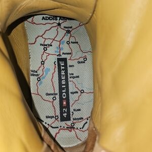 OLIBERTE Yellow Leather Ankle Boot (Logo Inside)